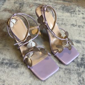Lilac purple butterfly heels